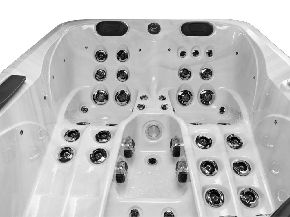 SR8115B - 48 Jets, 3 Seats, Single Upright Seat with a Dual Lounge, and UV/OZONE Systems